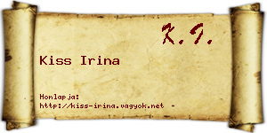 Kiss Irina névjegykártya