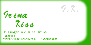 irina kiss business card